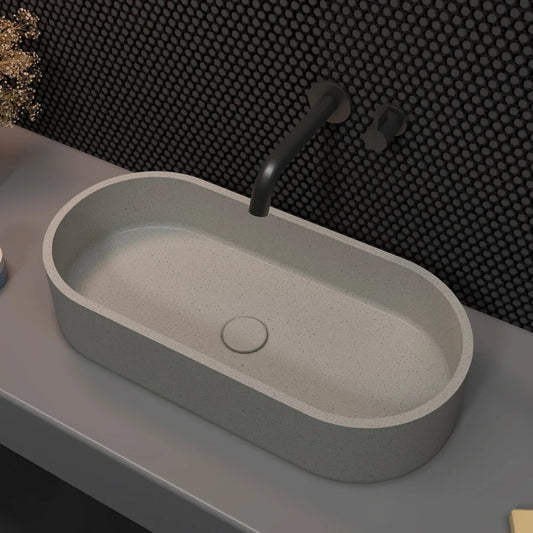 CSK-1005 Oval Shaped Bathroom Cement Basin