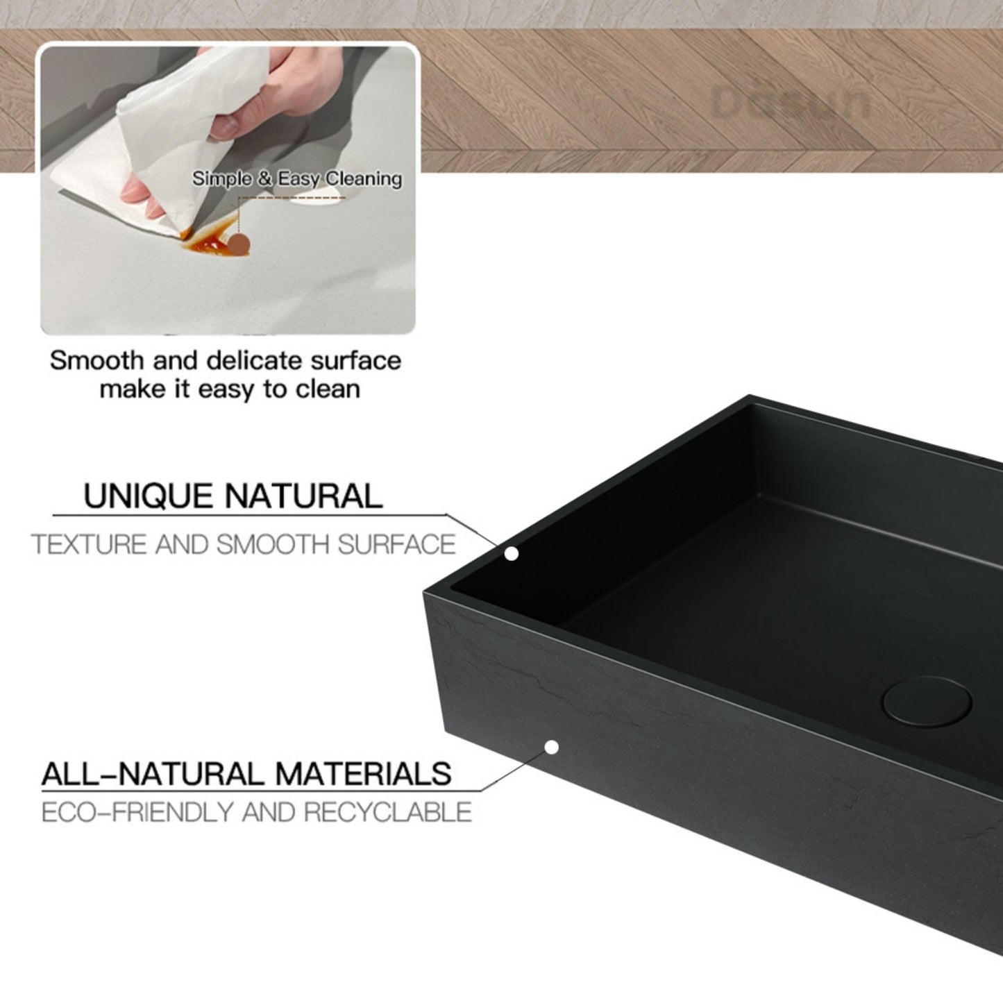 CSK-1010C Rectangular Bathroom Cement Sink