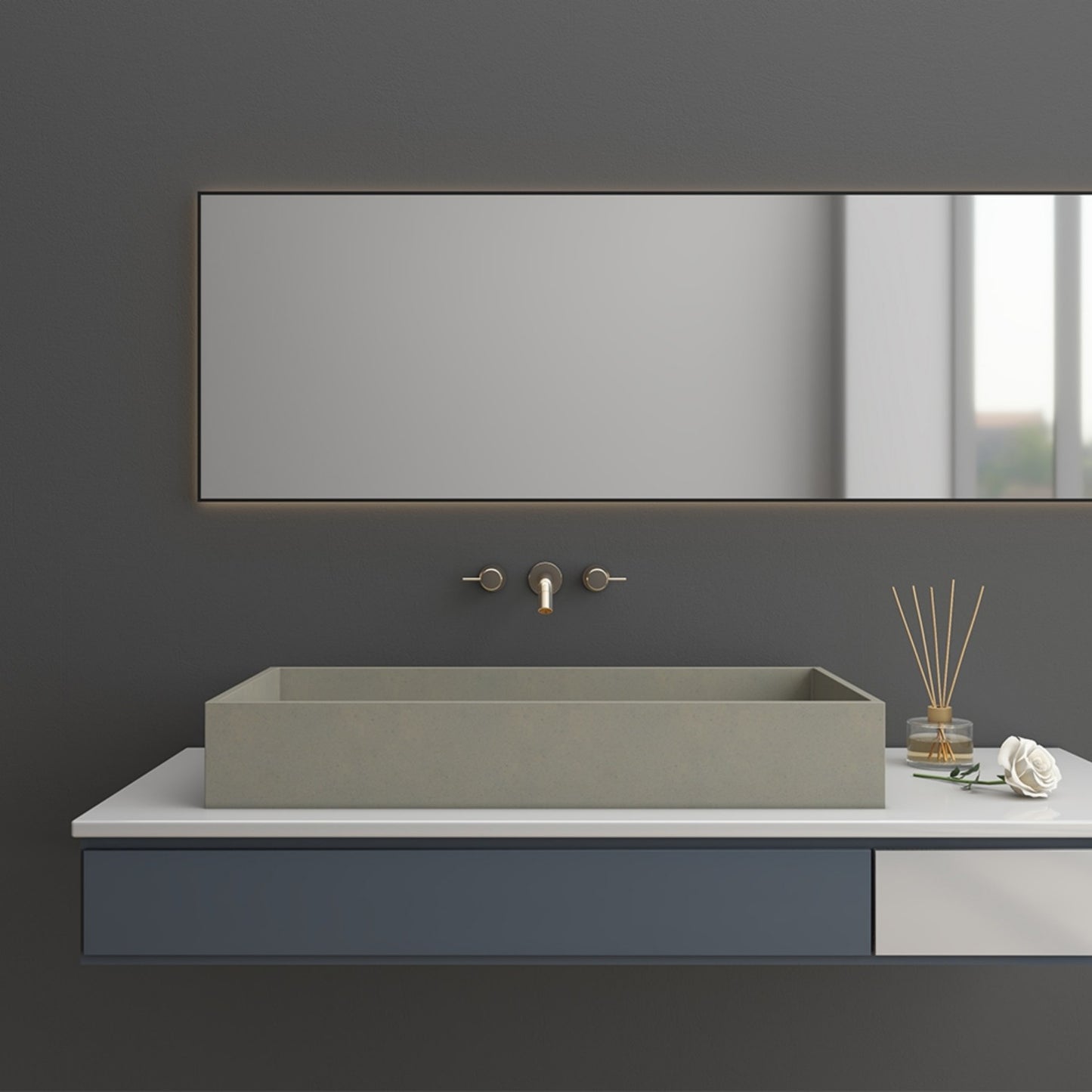 CSK-1010 Classic White Bathroom Cement Basin