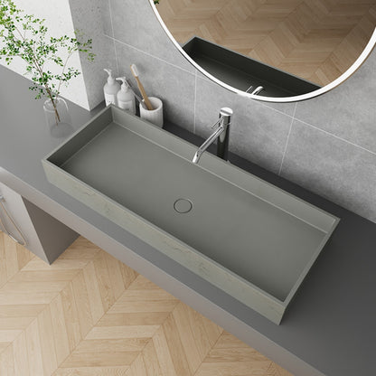 CSK-1012C Thin Rectangular Bathroom Cement Basin