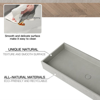 CSK-1012C Thin Rectangular Bathroom Cement Basin