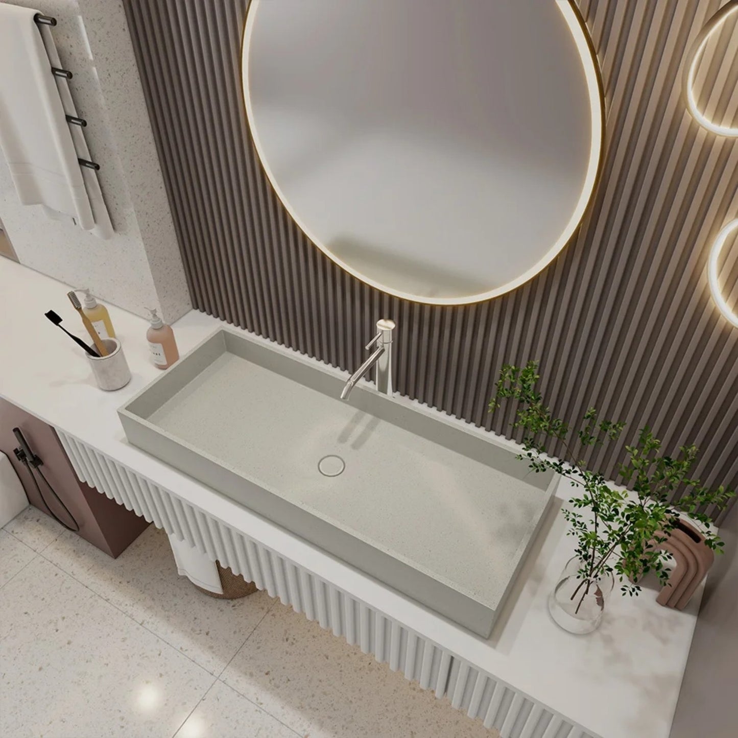 CSK-1012 Matte Cement Material Washbasin