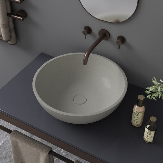 CSK-1023 Light Gray Circular Cement Platform Basin