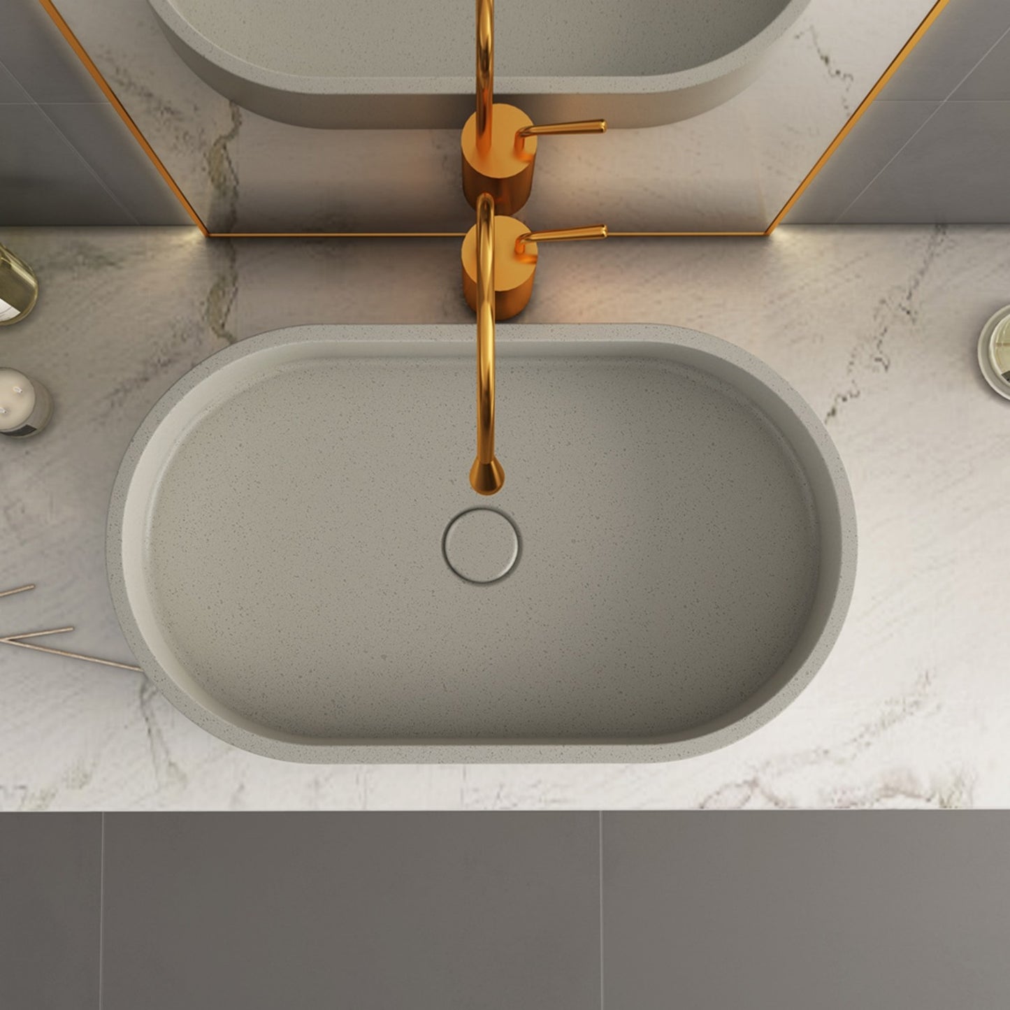 White Cement Basin for Home Decoration