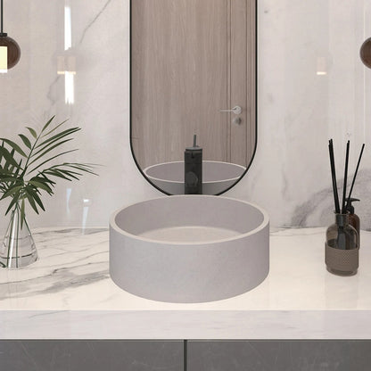 Circular Bathroom Cement Countertop Basin