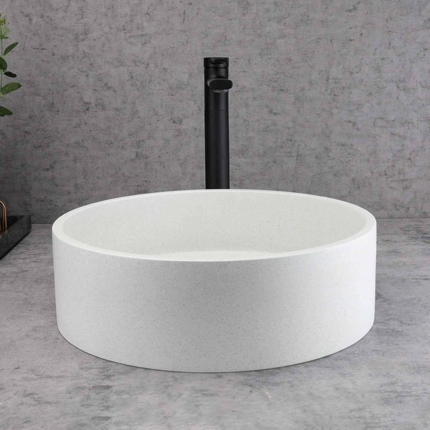 Circular Bathroom Cement Countertop Basin