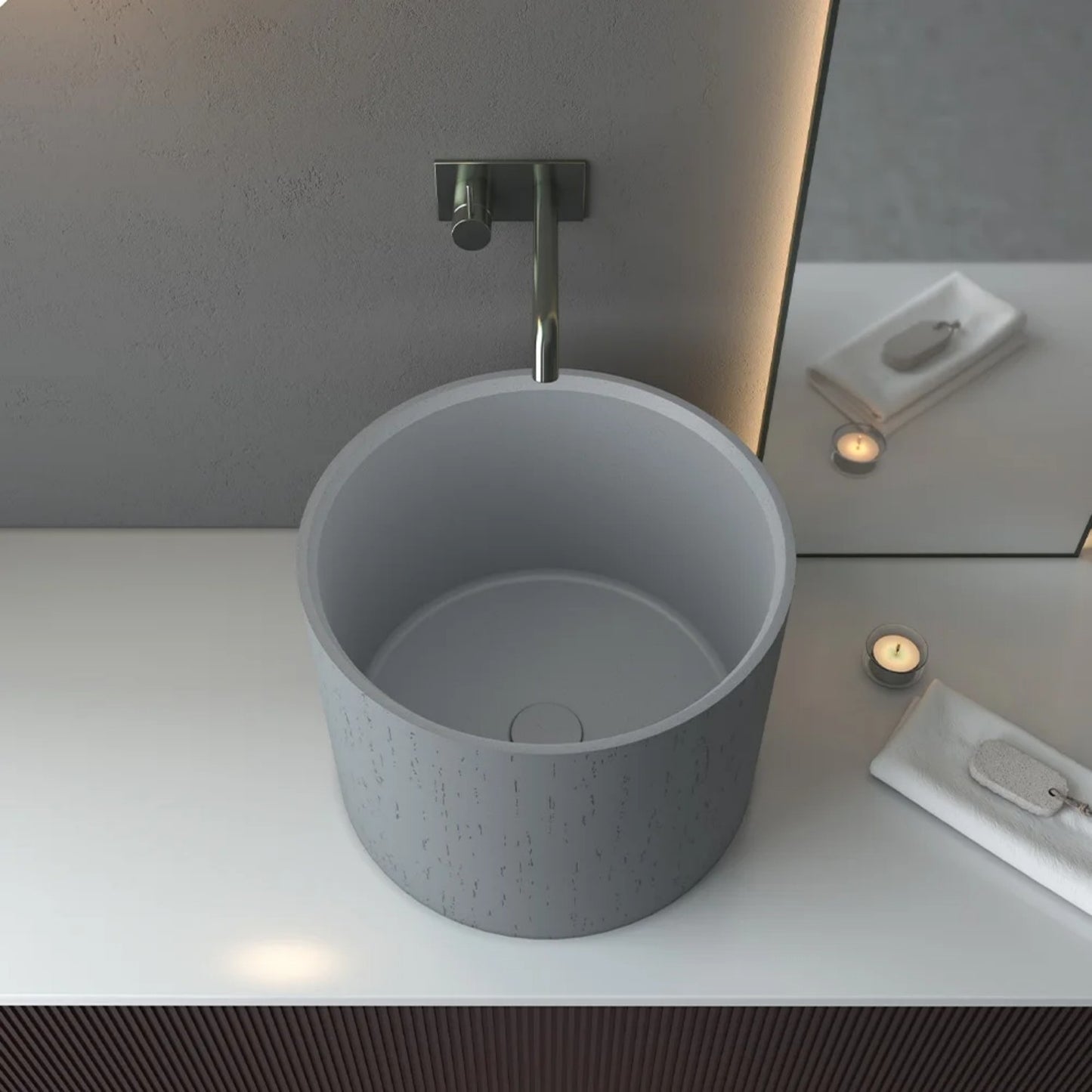 Circular Deepening Design Cement Platform Basin