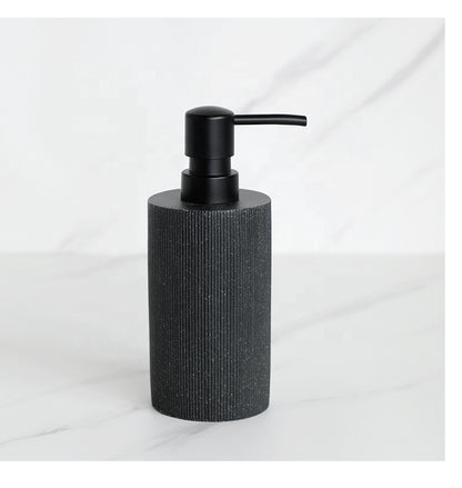 Дозатор для мыла из черного песчаника, стакан для зуба, держатель для туалетной щетки, набор для ванной комнаты из смолы