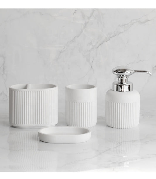 Black Modern Beige White Nature Sandstone Resin Stone Soap Pump Bathroom Sets
