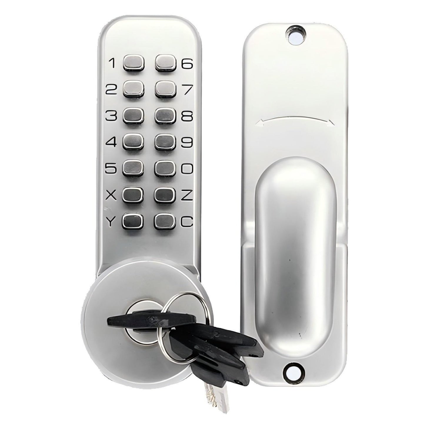 Waterproof 14-Key Push Button Chrome Door Lock