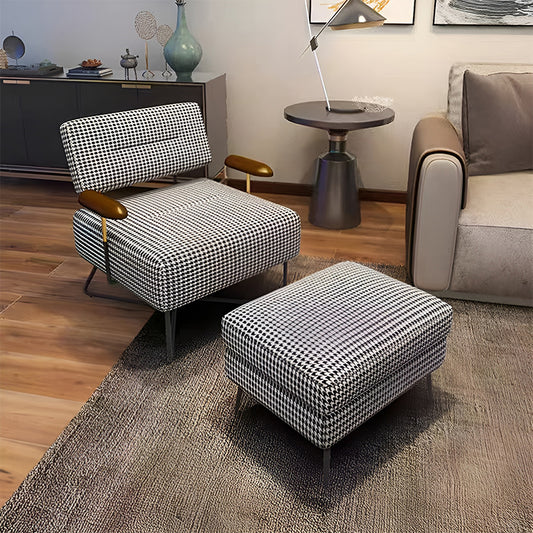 Armchair High-Density Sponge Velvet Sofa Electroplate Silver Gold Leg Leisure Chair