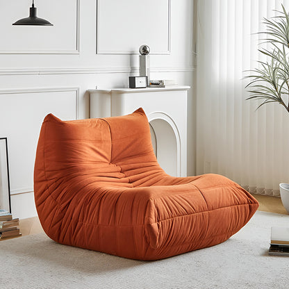 Fajra Seĝo Mola Suede Salona Seĝo Maldiligentaj Plankaj Sofoj Bean Bag Couch