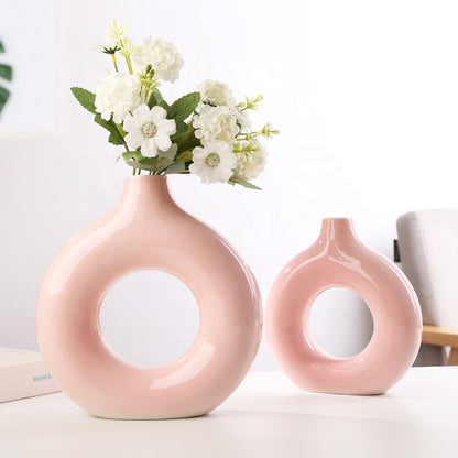 CV-005 Nature Nordic Porcelain Circle Ceramic Vase