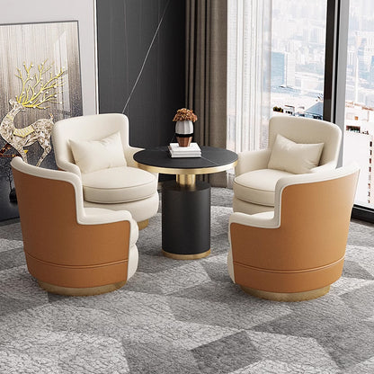 Домашняя мебель Необычный кожаный или тканевый стул для гостиной, поворотный одиночный диван