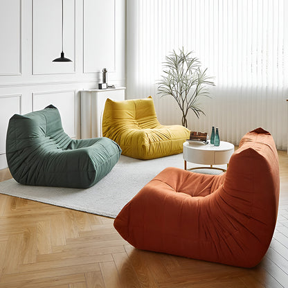 Fajra Seĝo Mola Suede Salona Seĝo Maldiligentaj Plankaj Sofoj Bean Bag Couch