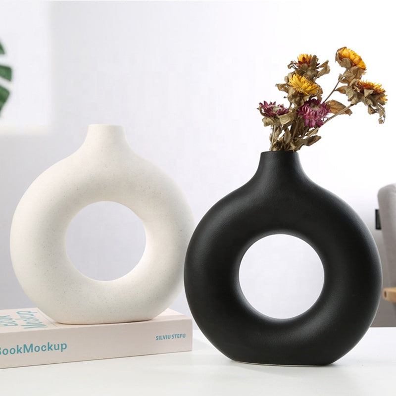 CV-005 Nature Nordic Porcelain Circle Ceramic Vase