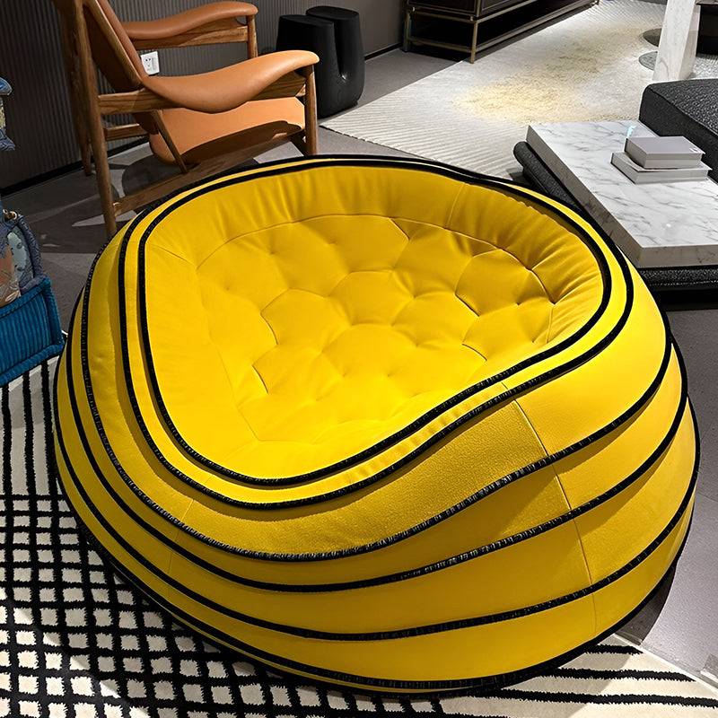 Single Casual Egg Tart Chair Candy Pu Foam Sofa Designer Lazy Recliner Chair