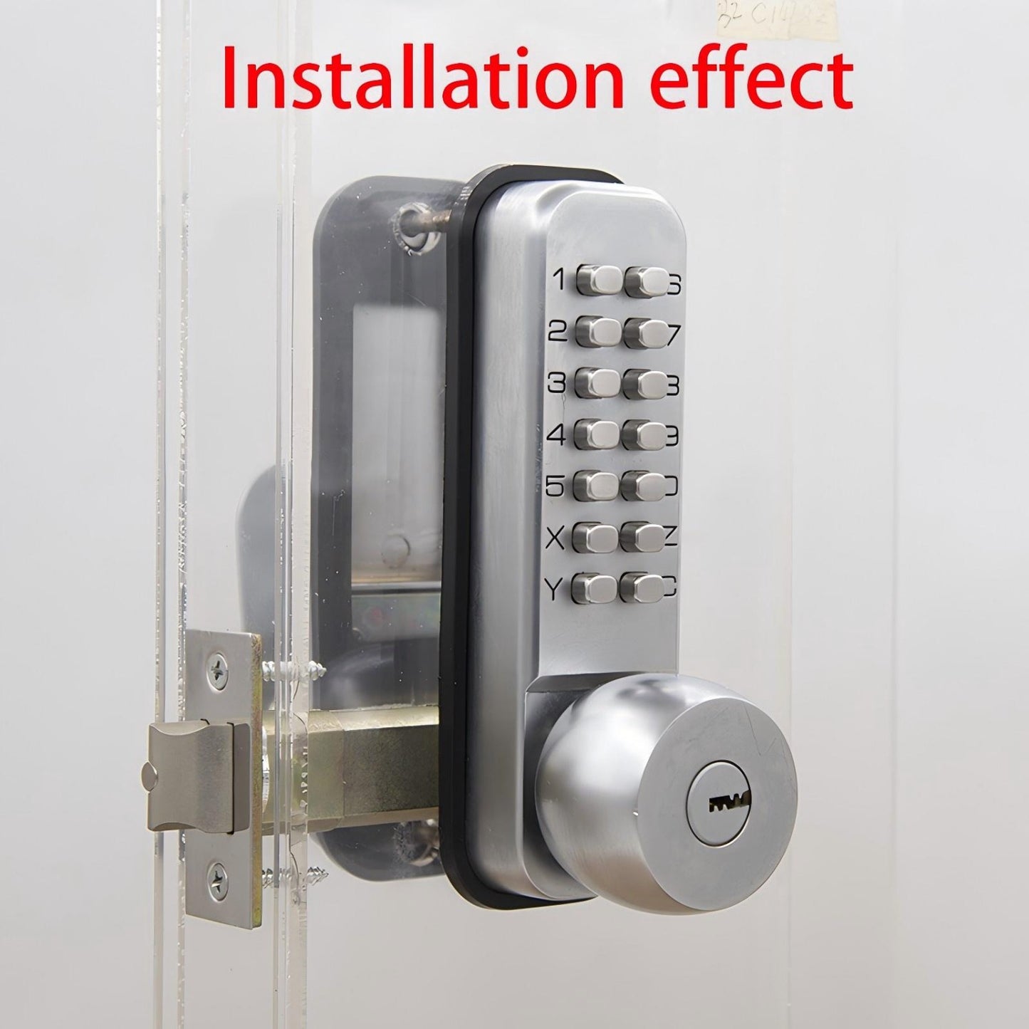 Waterproof 14-Key Push Button Chrome Door Lock