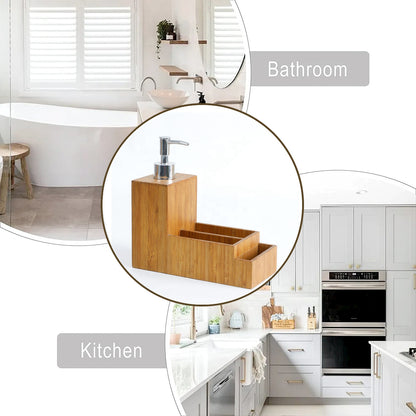 Factory Natural Home And Hotel Bathroom Kitchen Use Natural Bamboo Soap Dispenser