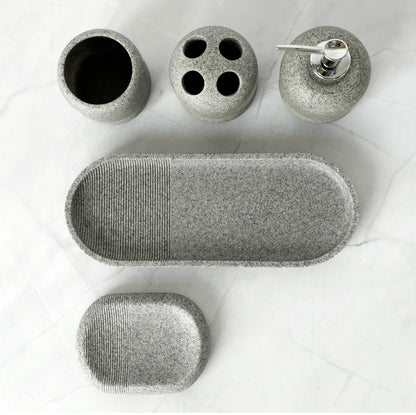 5 Piece Washroom Accessories Toothbrush Holder Soap Dispenser Soap Dish Tumbler Bathroom Accessories Set