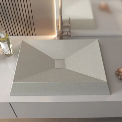 CS-009 Rectangular Gray Hotel Bathroom Vanities Luxury Cement Basin Concrete Sink