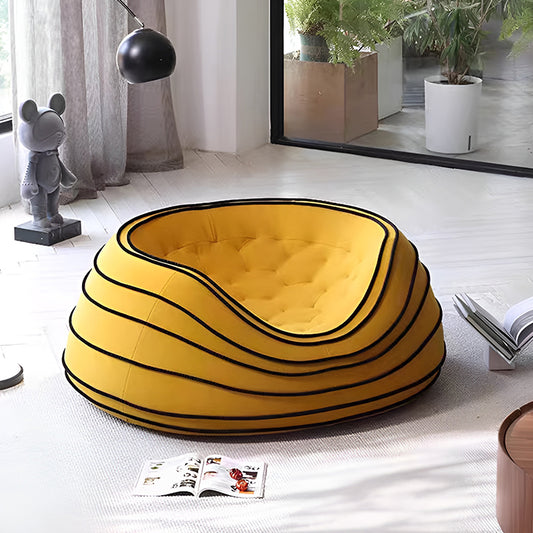 Single Casual Egg Tart Chair Candy Pu Foam Sofa Designer Lazy Recliner Chair