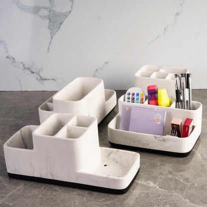 Desktop Marble Small Counter Stand Accessories Cosmetic Makeup Toothbrush Holder Bathroom Jewelry Storage Box Organizer