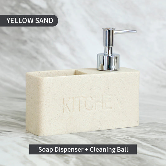 Directly Factory Wholesale  Dispensador De Jabon Black Soap Dispenser Kitchen With Cleaning Ball Sponge Holder
