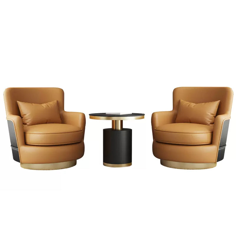 Домашняя мебель Необычный кожаный или тканевый стул для гостиной, поворотный одиночный диван
