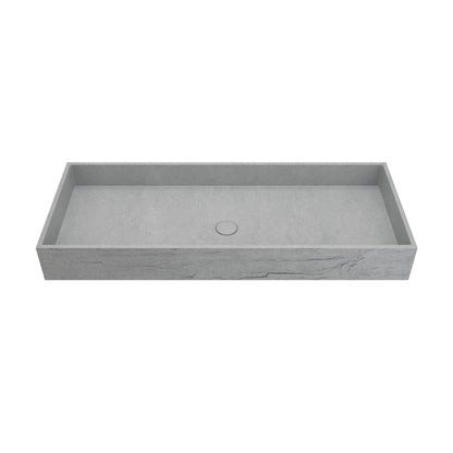 CS-002 Handmade Above Counter Washbasin Rectangular Concrete Art Basin