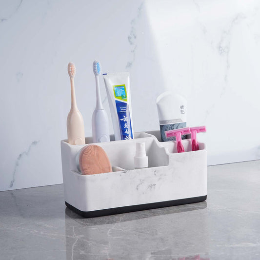 Desktop Marble Small Counter Stand Accessories Cosmetic Makeup Toothbrush Holder Bathroom Jewelry Storage Box Organizer
