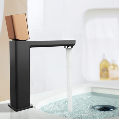 Brass Black Gold Waterfall Basin Tap