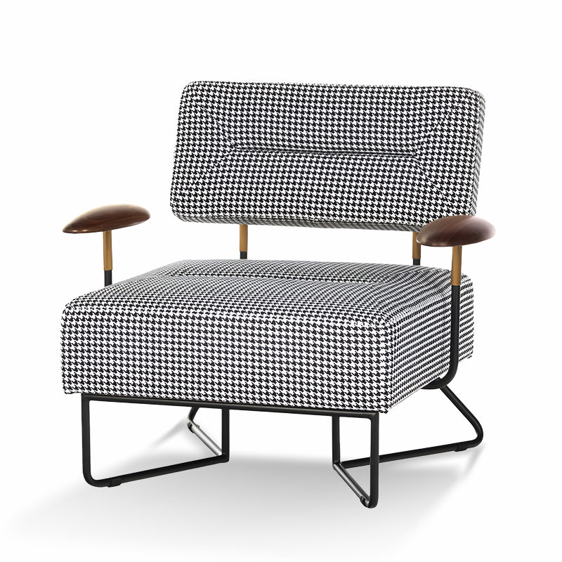 Armchair High-Density Sponge Velvet Sofa Electroplate Silver Gold Leg Leisure Chair