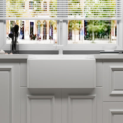 CB-005 24 Inch White Cabinet Basin Ceramic Undermount Kitchen Sink