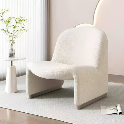 Lambswool Lazy Sofa Cream White Boucle Fabric Chair Modern Furnitures
