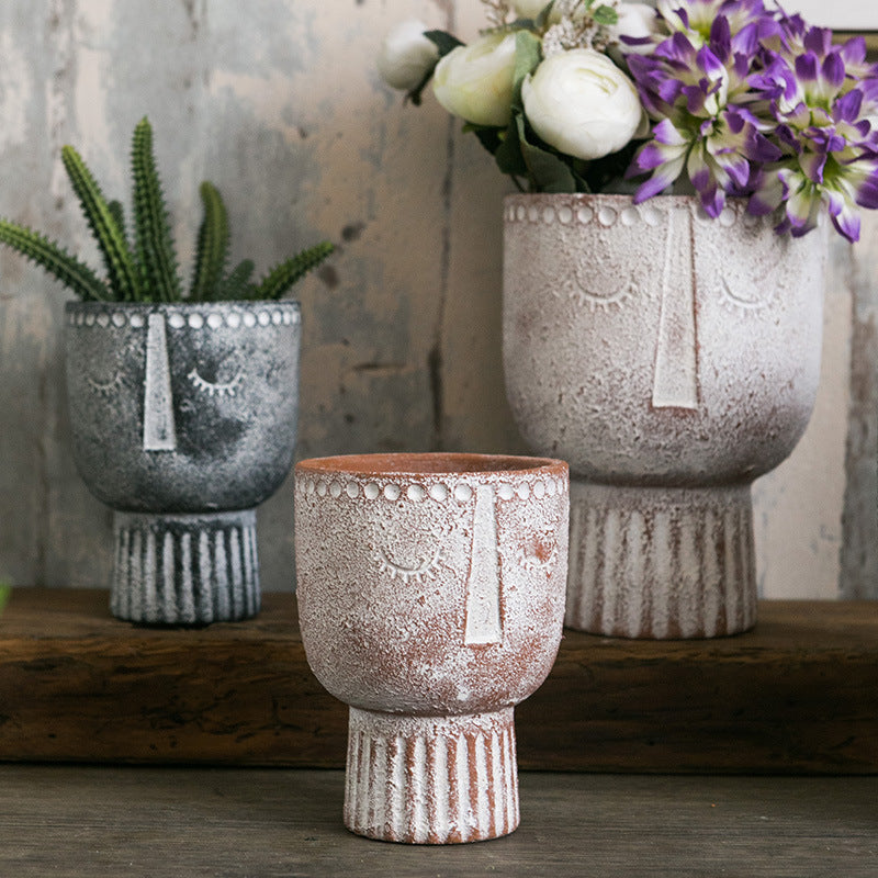 Абстрактная трофейная портретная художественная цементная ваза