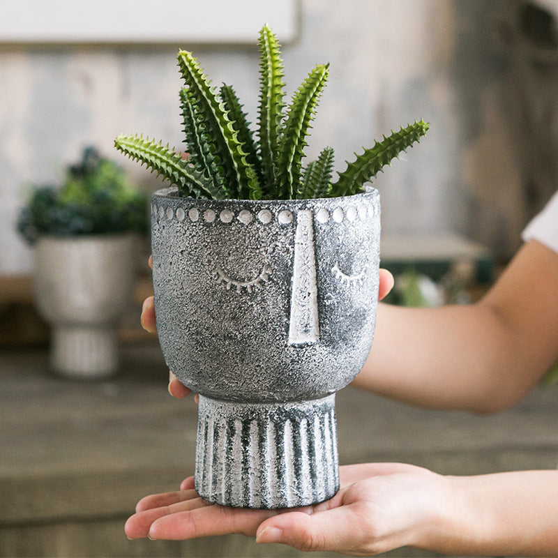 Абстрактная трофейная портретная художественная цементная ваза