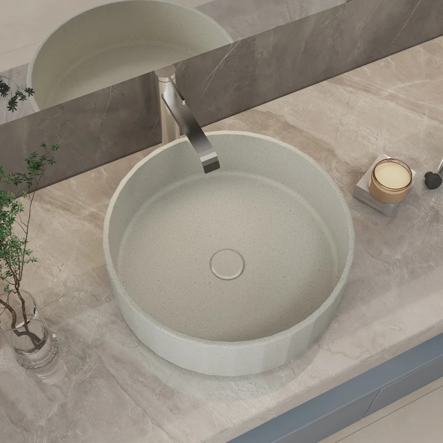 CSK-1002 Simple Grey Countertop Cement Washbasin