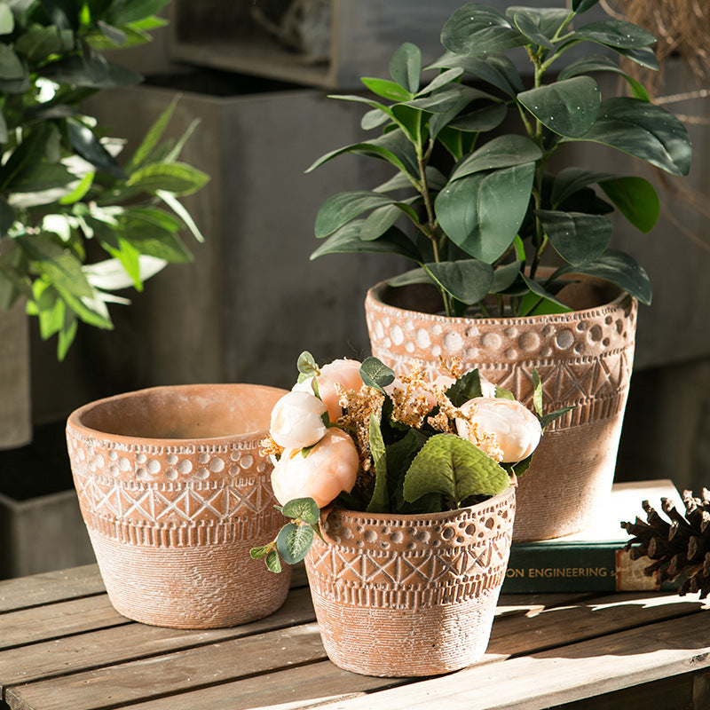 Horticultural Potted Cement Flower Pots