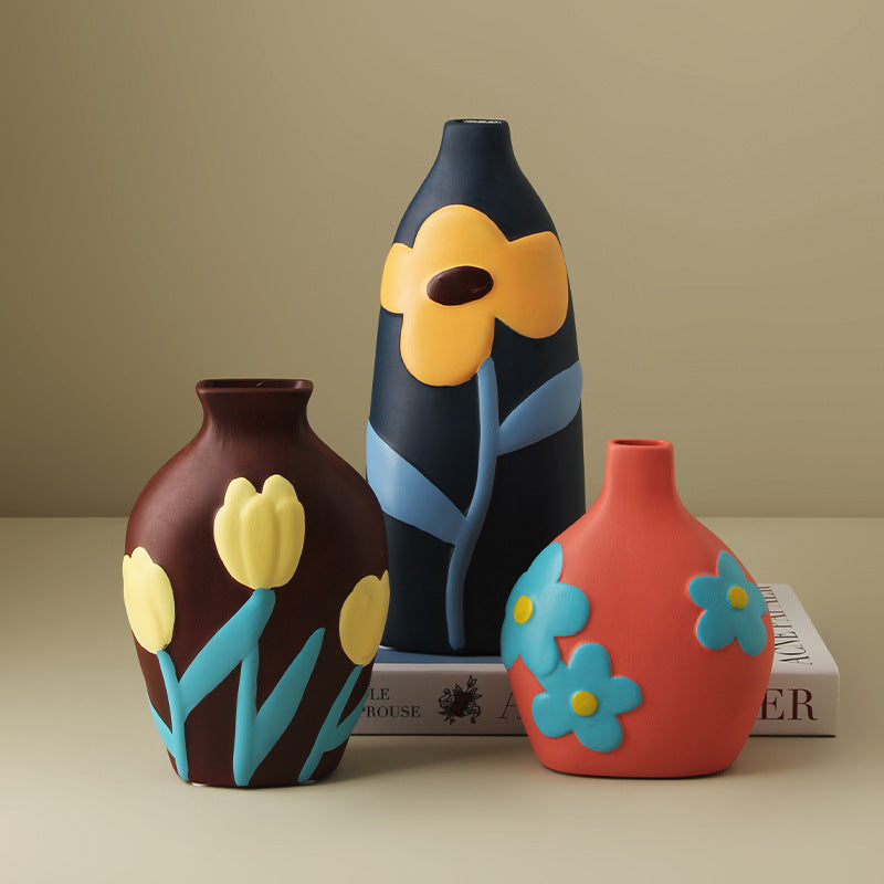 Цветные керамические украшения для ваз