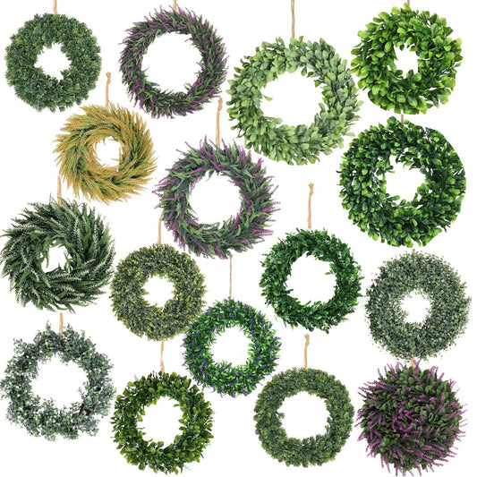 Simulated Plant Wreath Combination Window Decoration