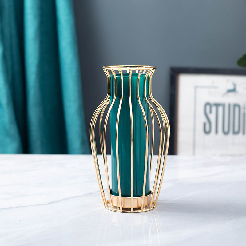 Креативная железная стеклянная ваза для украшения дома