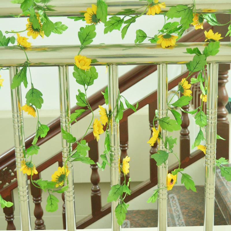 Simulated Silk Flower Decoration Rattan Sunflower