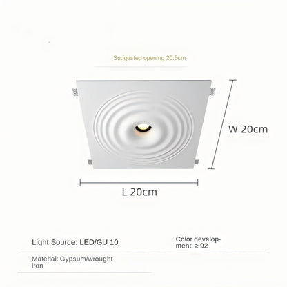 Recessed Borderless Round Ceiling Plaster Light