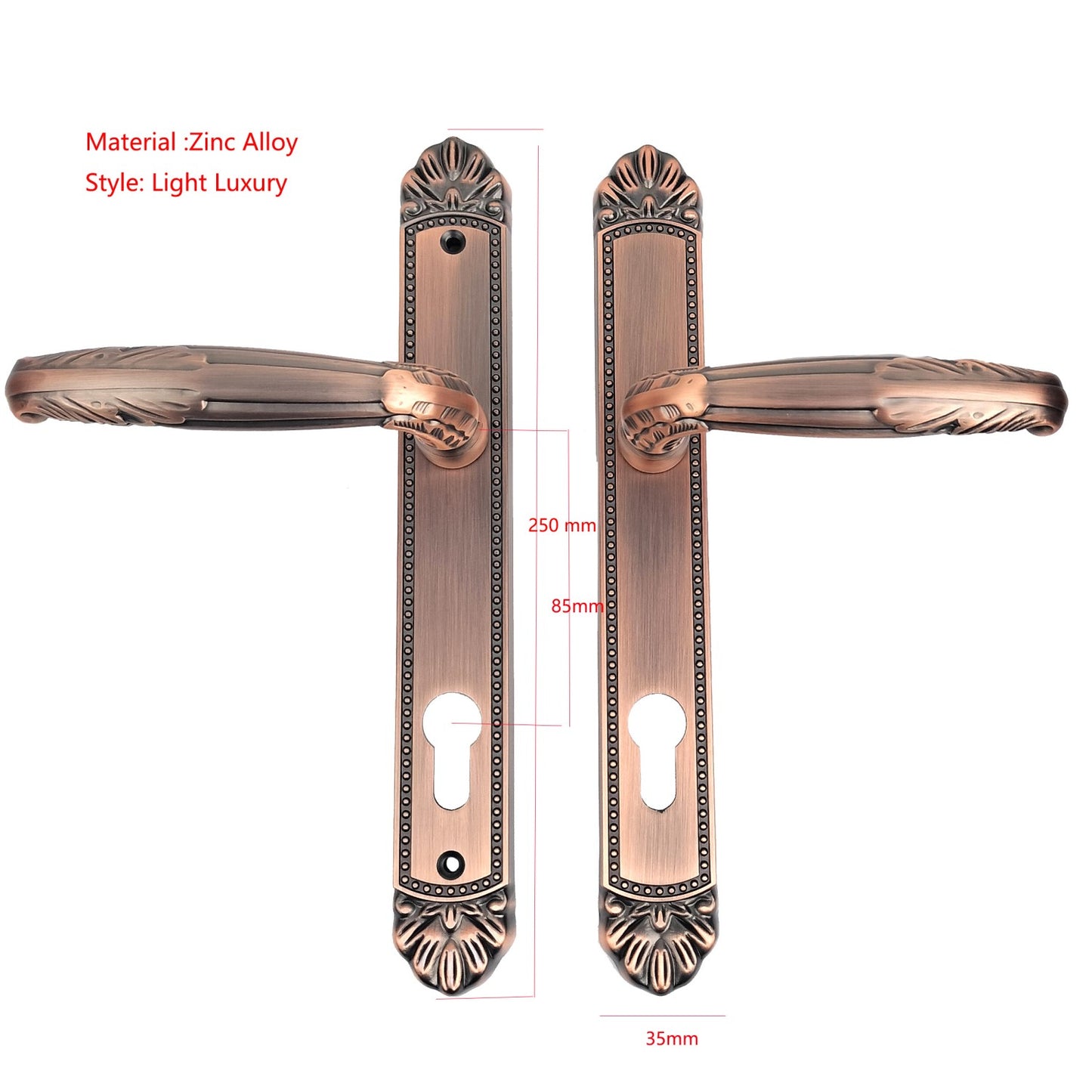 Red Bronze Zinc Alloy Outdoor Gate Lock