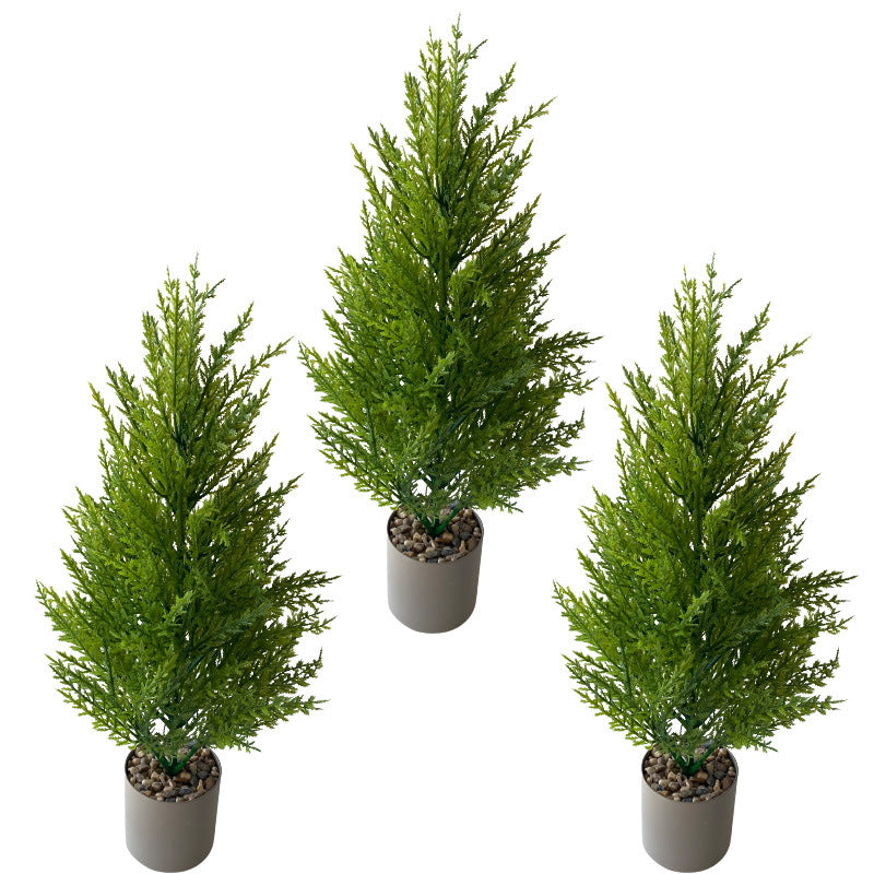 Simulated Christmas Small Pine Cypress Potted Plant