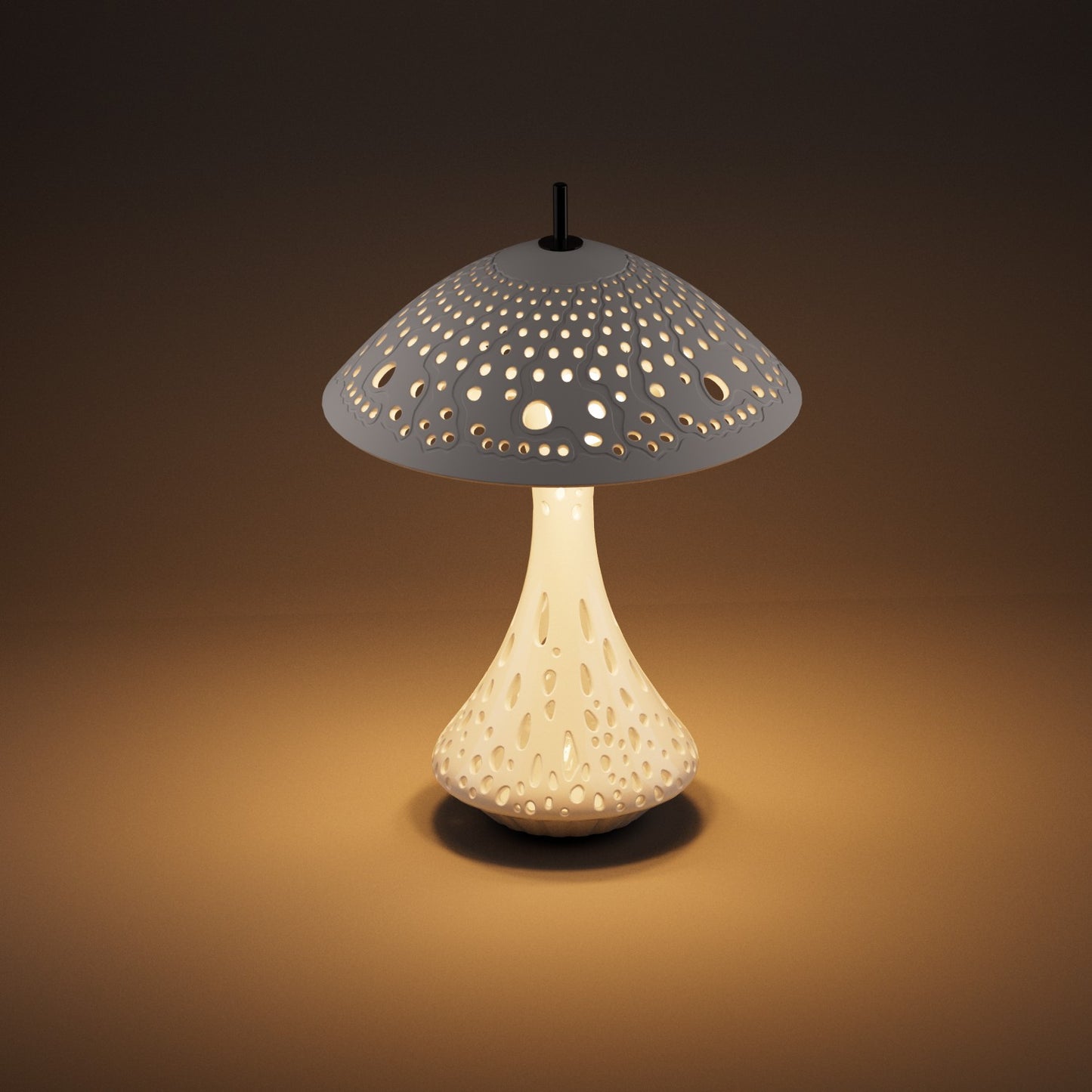 Hollow Mushroom Shaped Ceramic Desk Lamp