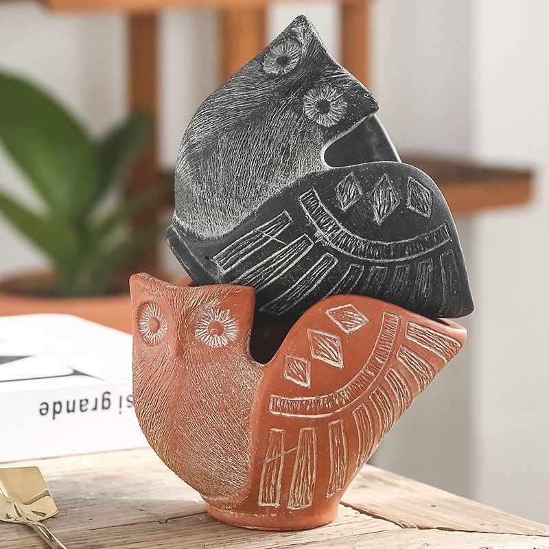 Креативный цементный цветочный горшок в форме совы в стиле ретро