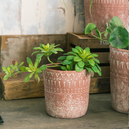 Red Ceramic Cement Vase