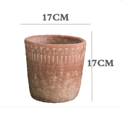 Red Ceramic Cement Vase
